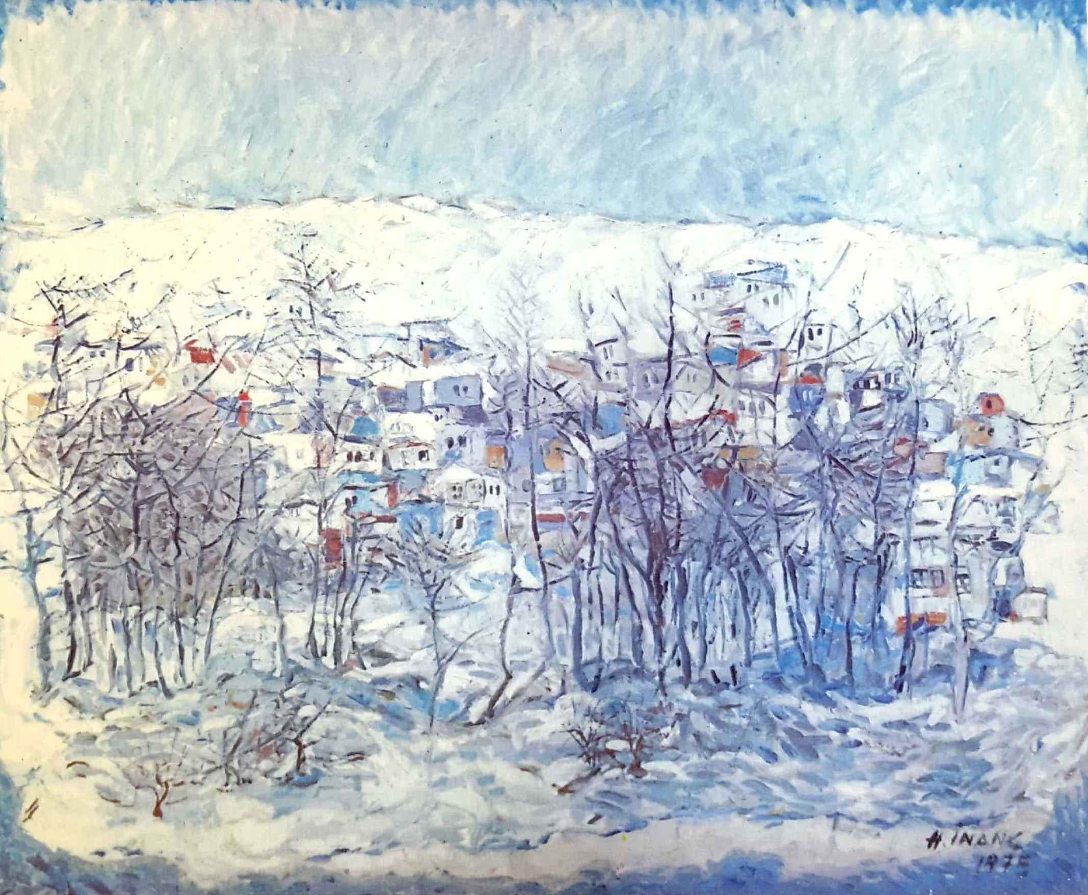 Evler%20ve%20Kar%20Üzerine%20Güzelleme,%20Hamza%20İnanç%20(%201930%20-%20....%20)%2035x50%20cm.