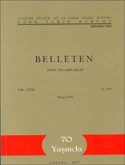Türk Tarih Kurumu, Belleten 260. Sayı, Kolektif