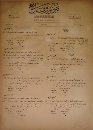 Takvim-i Vekayi, 24 Eylül 1335/1919, No. 3654