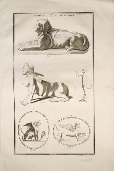L’antiquite Expliquée et Représentée En Figures Tome Second, Sphinx Cercopitheque 130, Bernard De Montfaucon