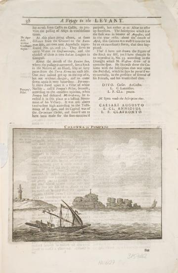 Voyage au Levant, Colonna ai Pompejo. View of the Pillar of Pompey on the Bosphorus - Boğaziçi-Karadeniz çıkışındaki Öreke Taşı , Cornelis de Bruyn