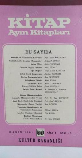 Kültür ve Turizm Bakanlığı Yayınları, Kitap Ayın Kitapları Dergisi : Cilt 1 Sayı 3, Kolektif