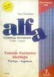 Alfa Yayınları, Türkçe - İngilizce Teknik Terimler Sözlüğü (150.000 Kelime), Nuri Özbalkan